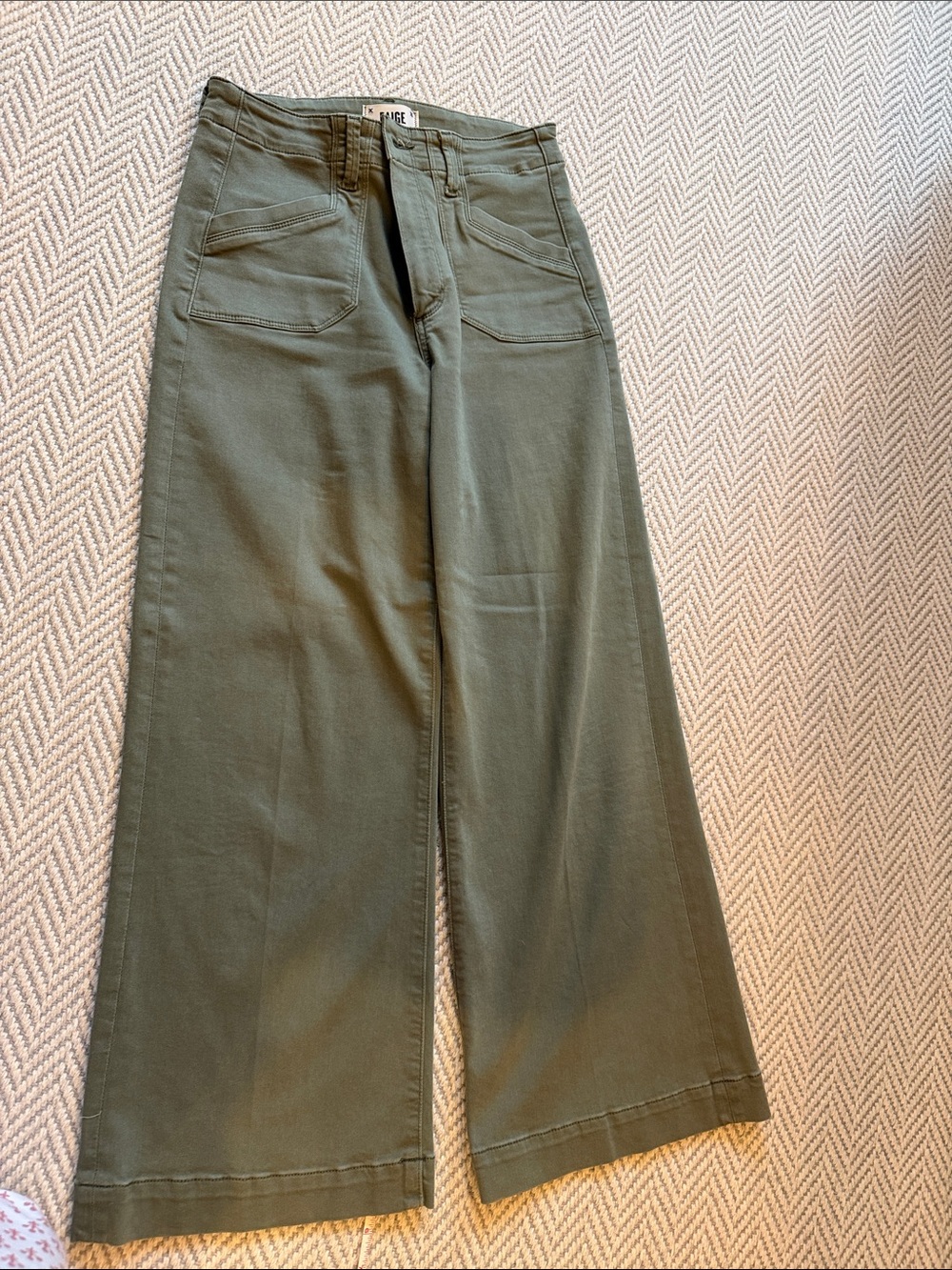 Paige Anessa Olive Wide-Leg Women’s Jeans